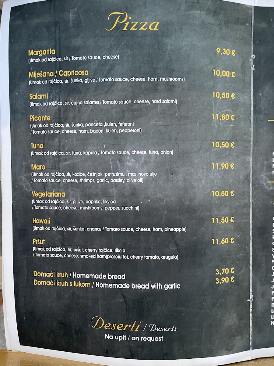 Menu Pizza & Burger Bar Maro-7